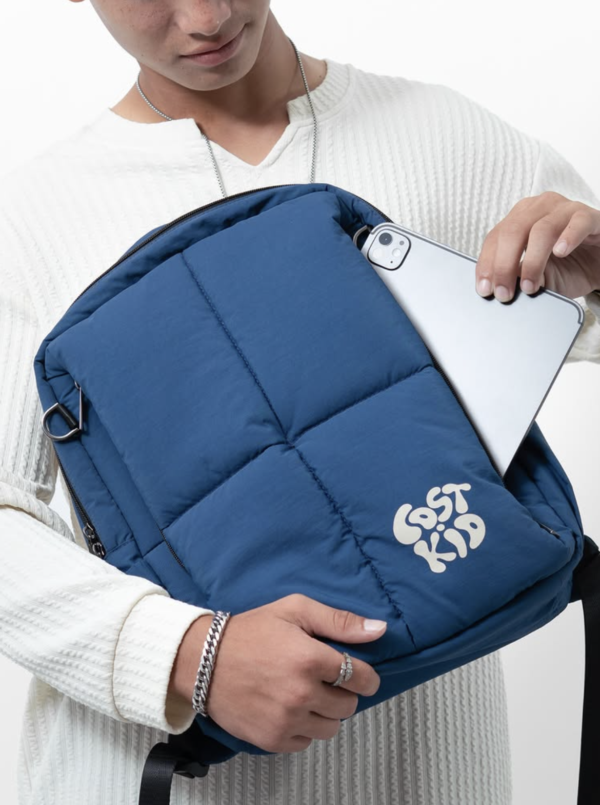 กระเป๋าเป้ Pillow Backpack สีน้ำเงิน